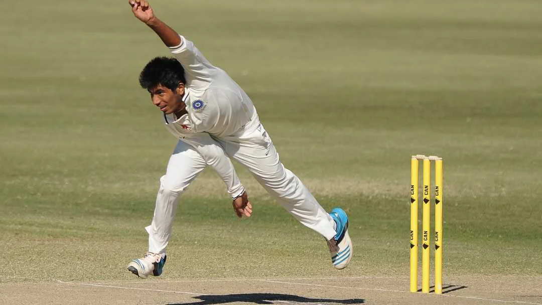 Jasprit Bumrah cricket image accompanying the story of his early bowling technique and development as a Gujarat fast bowler, GNN cricket feature