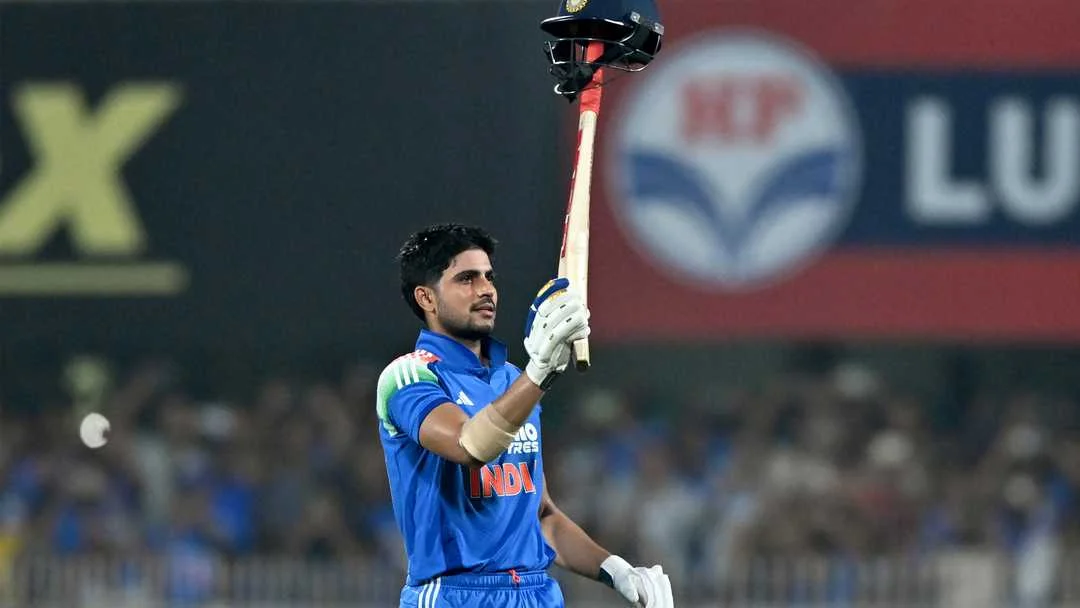 Shubman Gill controlling India's record Guwahati ODI chase against West Indies in 2026 for Guru News Network and The Guru Gyan
