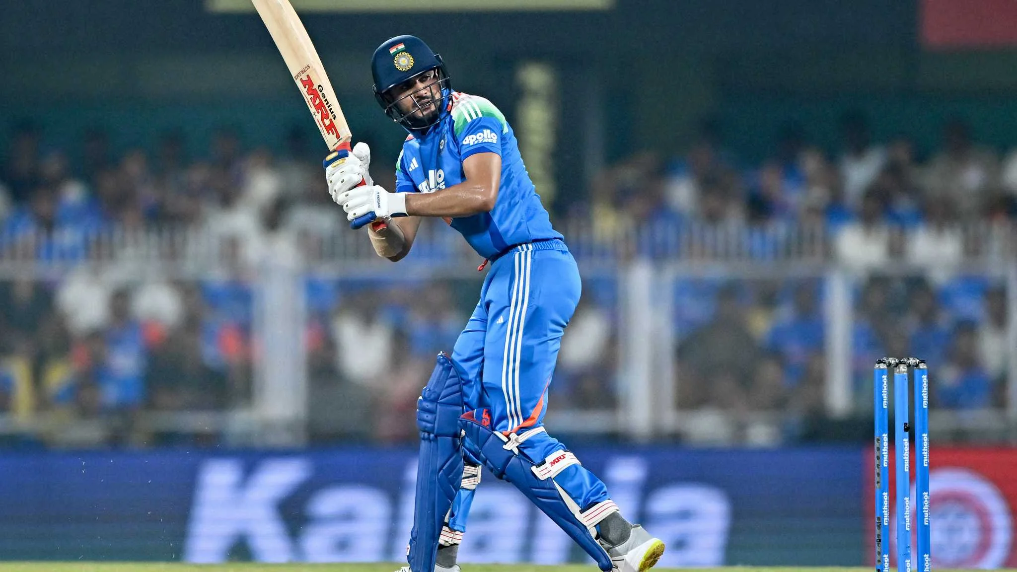 India captain Shubman Gill celebrated after a marathon double hundred in the West Indies tour of India 2026 Guwahati ODI, GNN coverage