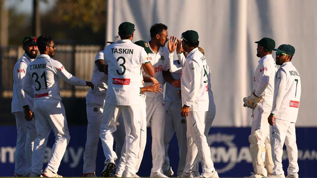 Bangladesh tour of Australia 2026 Test series action reflecting the contrast between the historic Darwin victory and difficult Mackay defeat, GNN coverage