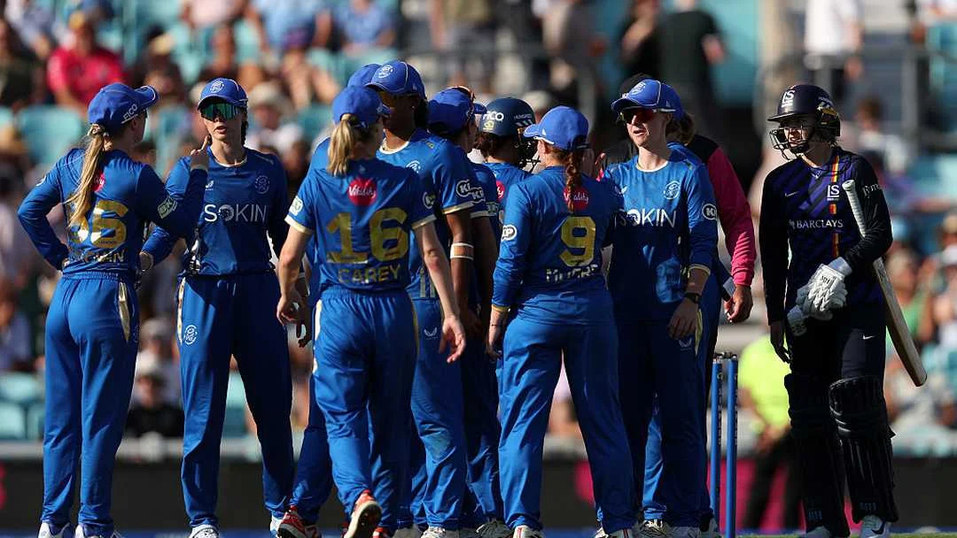 MI London and London Spirit players during their dramatic tied match at The Oval in The Hundred Women's Competition 2026, featured by GNN and The Guru Gyan
