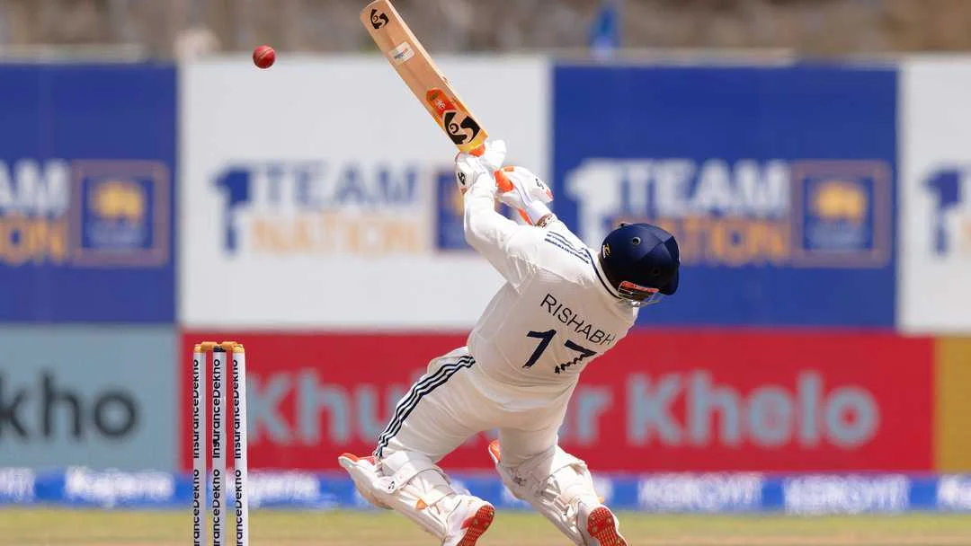 Rishabh Pant during India versus Sri Lanka first Test in Galle as he approached his 100th six milestone in Test cricket