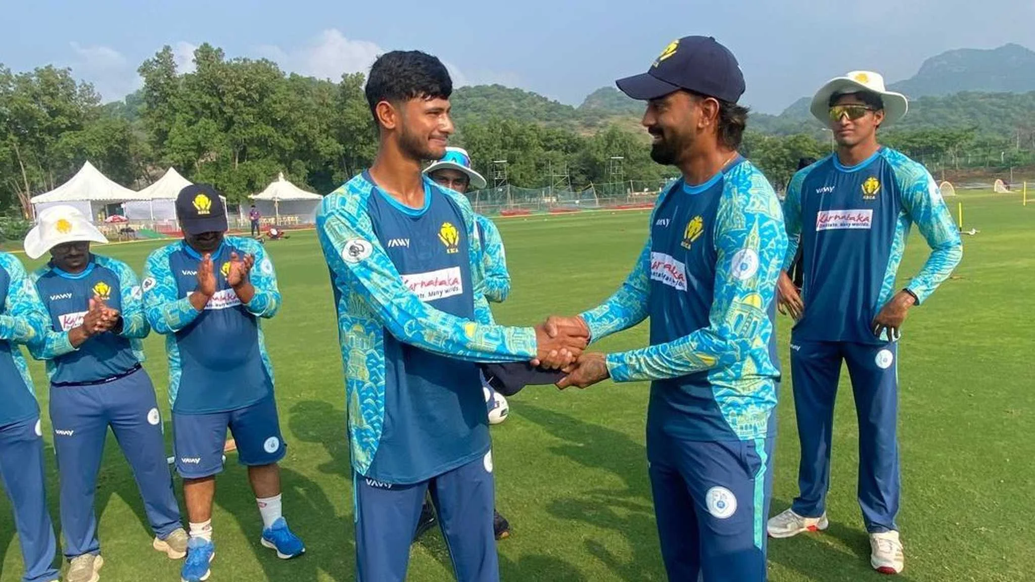 Manvanth Kumar seam bowling all-rounder Karnataka Ranji Trophy Tripura three wickets and fifty one runs Guru News Network analysis